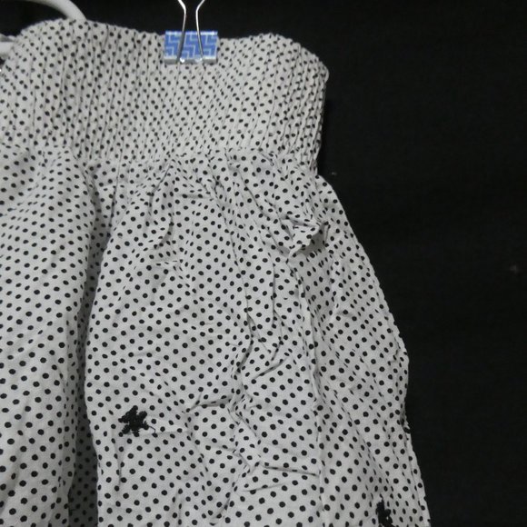 COSTA BLANCA | Black and White Polka Dot and Flower Stitched Skirt | 100% Cotton - Picture 12 of 15